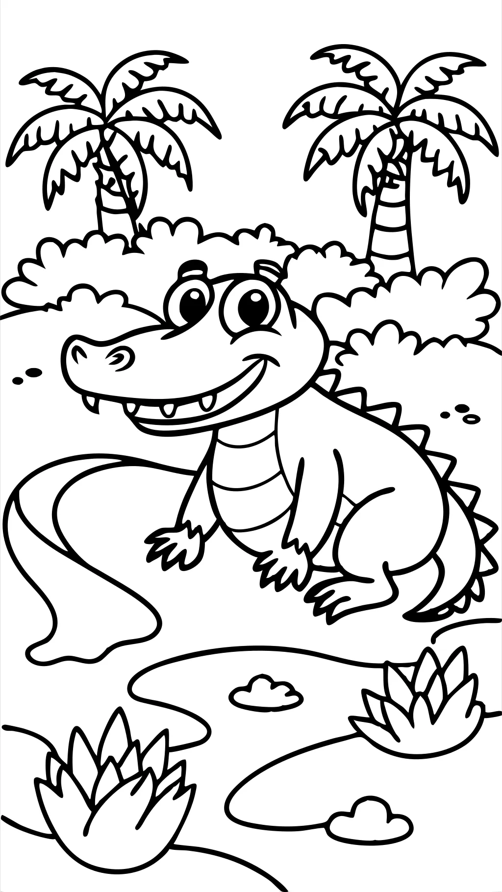 coloring page of crocodile